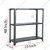 Menage 48 x 23 x 18 Inch 3 Shelves Slotted Angle Metal Rack