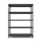 Menage 48 x 23 x 15 Inch 5 Shelves Slotted Angle Metal Rack