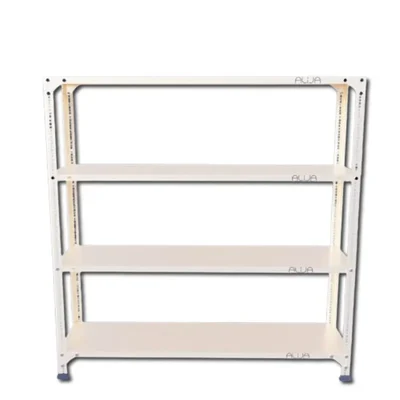 Alija 48x47x12 Inch 4 Shelves Slotted Angle Metal Rack For Multipurpose uses (Colour-Ivory)(Gauge-22 gauge shelves, 16 gauge angle)
