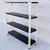 Alija 48x47x12 Inch 4 Shelves Slotted Angle Metal Rack For Multipurpose uses (Colour-Ivory angle & Black Shelves)(Gauge-22 gauge shelves, 16 gauge angle)
