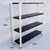 Alija 48x47x12 Inch 4 Shelves Slotted Angle Metal Rack For Multipurpose uses (Colour-Ivory angle & Black Shelves)(Gauge-22 gauge shelves, 16 gauge angle)