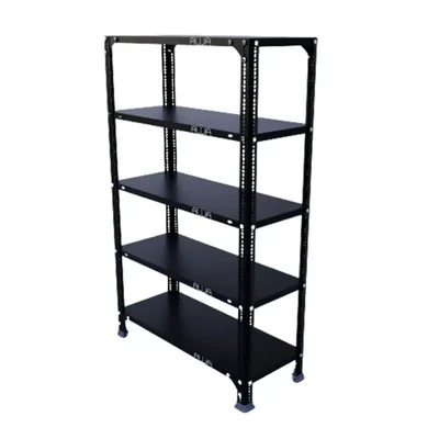 ALIJA 48 x 29 x 12 Inch 5 Shelves Multipurpose Storage Rack With Accessories(Gauge-24 Gauge Shelves & 18 Gauge Angle,Color-Black)