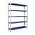 Premium Quality 84 x 36 x 15 Inch 5 Shelves Powder Coated Metal Rack For Multipurpose Use(Color-Blue Shelves & Ivory Angle )