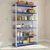 Premium Quality 72 x 35 x 12 Inch 6 Shelves Powder Coated Metal Rack For Multipurpose Use (24 Gauge Shelf & 18 Gauge Angle)(Color-Blue Shelf & Ivory Angle )