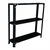 Menage 36x35x9 Inch 3 Shelf 24 Gauge Metal Black Slotted Angle Rack