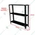 Menage 36x35x9 Inch 3 Shelf 24 Gauge Metal Black Slotted Angle Rack