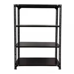 Menage 48x35x12 Inch 4 Shelves Metal Slotted Angle Rack For Multipurpose Use