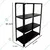 Menage 48x35x12 Inch 4 Shelves Metal Slotted Angle Rack For Multipurpose Use