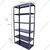Menage 87x30x12 Inch 6 Shelves Metal Black Slotted Angle Rack