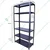 Menage 87x30x12 Inch 6 Shelves Metal Black Slotted Angle Rack