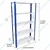 Premium Quality 72 x 36 x 15 Inch 5 Shelves Powder Coated Metal Rack For Multipurpose Use (Color-Blue Shelves & Ivory Angle )