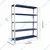 Premium Quality 72 x 36 x 15 Inch 5 Shelves Powder Coated Metal Rack For Multipurpose Use (Color-Blue Shelves & Ivory Angle )