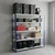 Premium Quality 72 x 36 x 15 Inch 5 Shelves Powder Coated Metal Rack For Multipurpose Use (Color-Blue Shelves & Ivory Angle )