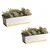 Ecofynd 16 Inches Rectangular Metal Planter Pots - White, Pack of 2 (POT042-WHT)