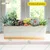 Ecofynd 16 Inches Rectangular Metal Planter Pots - White, Pack of 2 (POT042-WHT)
