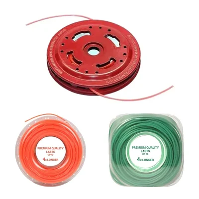 Premium BC 470 Metal Trimmer Head and 3mm, 50 Meters Round & Square Nylon Rope Combo for Brush Cutter