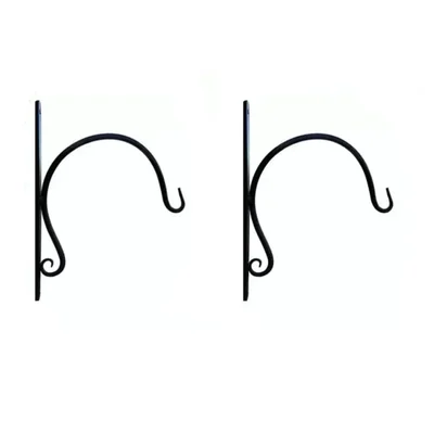 Ecofynd 10 Inches Wall Hook Hanging Plant Bracket, Round Plant Hanger for Bird Feeders, Planters, Lanterns(Set of 2)