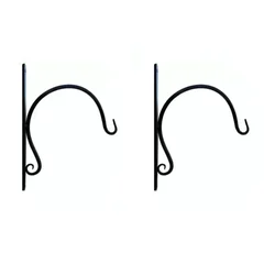 Ecofynd 10 Inches Wall Hook Hanging Plant Bracket, Round Plant Hanger for Bird Feeders, Planters, Lanterns(Set of 2)