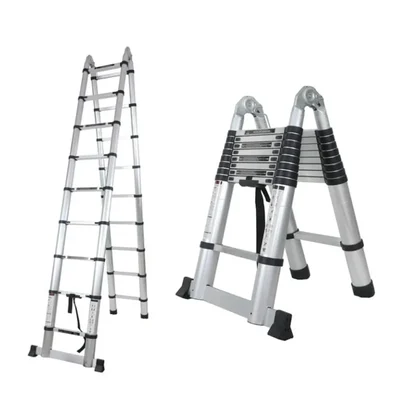 Heavy Duty 18 Steps (18.5 Feet/5.6Meter) Double Side A Type Aluminium Telescopic Ladder