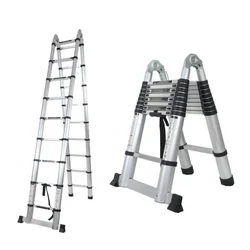 Heavy Duty 18 Steps (18.5 Feet/5.6Meter) Double Side A Type Aluminium Telescopic Ladder