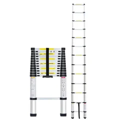 Heavy Duty 13 Steps (3.96 Meter/13 Feet) Compact & Foldable Single Side Telescopic Ladder