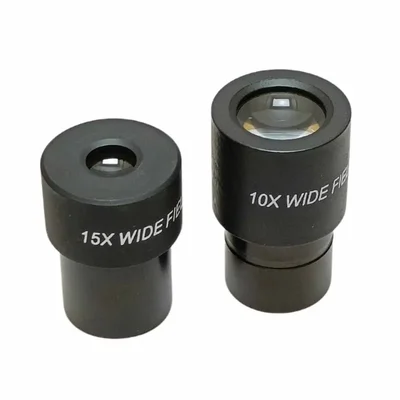 Cometek Wide Field 10x and 15x Microscope Eyepiece Lens with 23.2 mm Diameter for Compound Microscopes