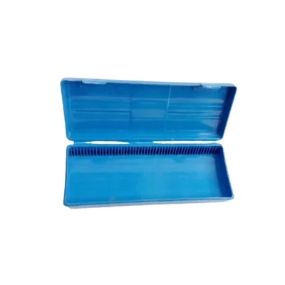 Akivin Microscope Slide Box Durable Plastic Case Holds 50 Slides Transparent Lid