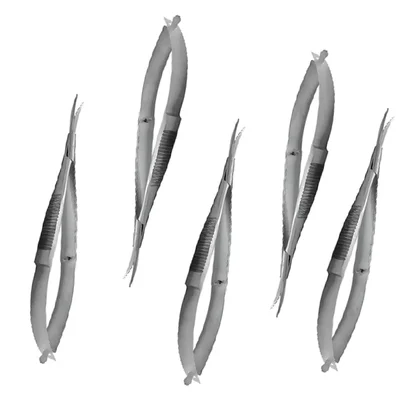 Forgesy (Pack of 5) Castroveijo Micro Curved Scissor 11 cm, Noyes Spring Scissor