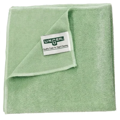 Unger Micro Wipe 4000 Microfiber Cleaning Cloth 40x40cm - High Absorbency Lint-Free Reusable Towel (MF400/MF40R/MF40Y/MF40B)
