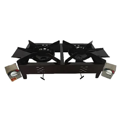 Agneekaa Mild Steel Wood Operated Double Burner Cooking Stove