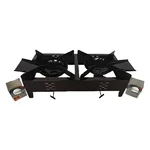 Agneekaa Mild Steel Wood Operated Double Burner Cooking Stove