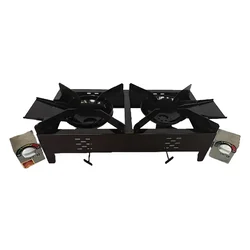Agneekaa Mild Steel Wood Operated Double Burner Cooking Stove