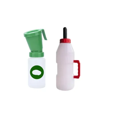 Plastic Teat Dip Cup (300 ml) & 2.5 Liters Feeding Bottle For Cattles 