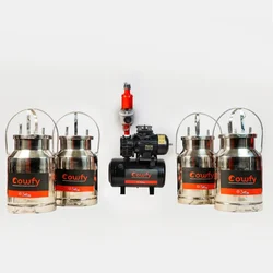 Cowfy 20 Litre Automatic Four Bucket Milking Machine with Stainless Steel Buckets