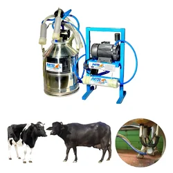 Stainless Steel Single Bucket Milking Machine With 0.5 HP Motor