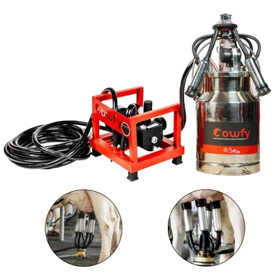 COWFY 0.5 HP Milking Machine With 20 Liters Stainless Steel Bucket, 240cc Claw & Pulsator (150 LPM)