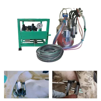 Made in India 0.5 HP Milking Machine With 25 Liters Stainless Steel Milking Bucket & 40 Feet Vaccum Pipe