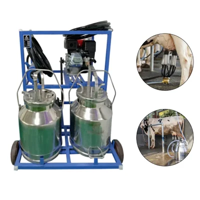 VSAN Agro Double Bucket Milking Machine With 1 HP Motor & 6 HP Engine for Cows & Buffaloes