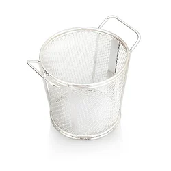 Mini Serving Tapered Double Handle Basket Round Shape with S.S. Body