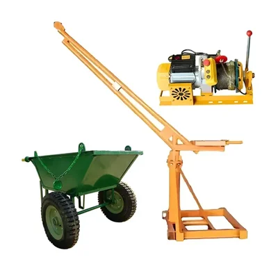 UTC 500 kg Capacity Mini Crane, 90 kg Frame, 5 HP Electric Clutch Winch, 50 m 8 mm Wire Rope and Double Wheel Trolley