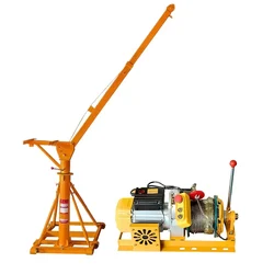 Heavy Duty 500 kg Capacity 360° Mini Crane With  Electric Clutch Winch, 4 HP Motor - 40 Meter 8 mm Wire Rope