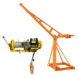 Crown Power 500 Kg Capacity 55 Kg Frame Mini Crane With 360° Rotation, 3 HP Electric Clutch Winch, 8 mm 40 Meter Rope 