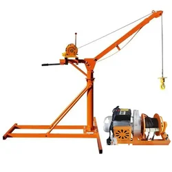 4G Heavy Duty 500 kg Capacity 360° Mini Crane with Electric Clutch Winch, 3.5 HP Motor, 40 Meter 8 mm Wire Rope