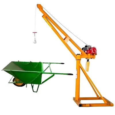 HT 300 Kg Capacity 55 Kg Frame Mini Crane With PA 600 Electric Hoist With Single Wheel Trolley,20 Meter 5 mm Wire Rope 