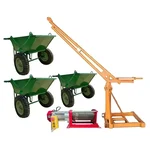 Crossbee 500 kg Capacity 360° Mini Crane With Electric Winch, 3 HP Motor, 50 Meter Wire Rope & 3 Pcs Double Wheel Barrow