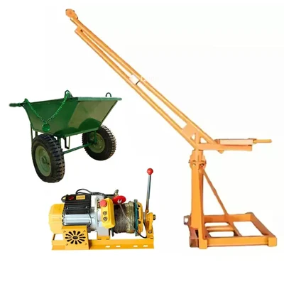 HT 500 kg Capacity 360° Mini Crane With Electric Clutch Winch, 3 HP Motor, 50 Meter Wire Rope & 1 Pcs Double Wheel Trolley