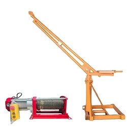 Crossbee 500 kg Capacity 55 Kg Frame 360° Mini Crane With Electric Winch, 3 HP Copper Winding Motor & 50 Meter Wire Rope