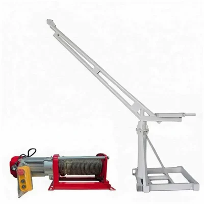 Crossbee 500 kg Capacity 55 Kg Frame 360° Mini Crane With Electric Winch, 3 HP Copper Winding Motor & 50 Meter Wire Rope