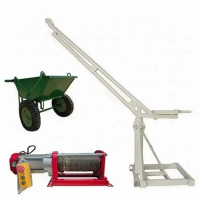 Crossbee 500 kg Capacity 360° MiniCrane With Electric Winch, 3 HP Motor, 50 Meter Wire Rope & 1 Pcs Double Wheel Trolley