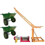 Crossbee 500 kg Capacity 360° Mini Crane With Electric Winch, 3 HP Motor, 50 Meter Wire Rope & 2 Pcs Double Wheel Barrow